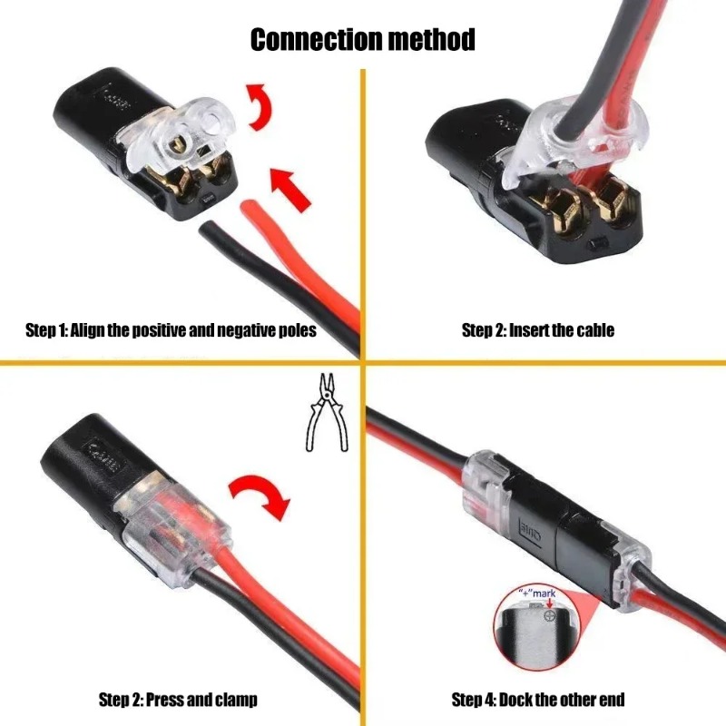 2 Pin Way Plug Car Waterproof Electrical Connector Wire Cable Automotive 1/5/10/20/30/50 Pieces/set