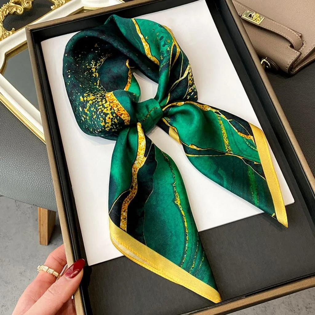 Bufanda cuadrada con estampado Retro de 70x70cm, bufandas profesionales versátiles de moda coreana de alta calidad, regalo de fiesta