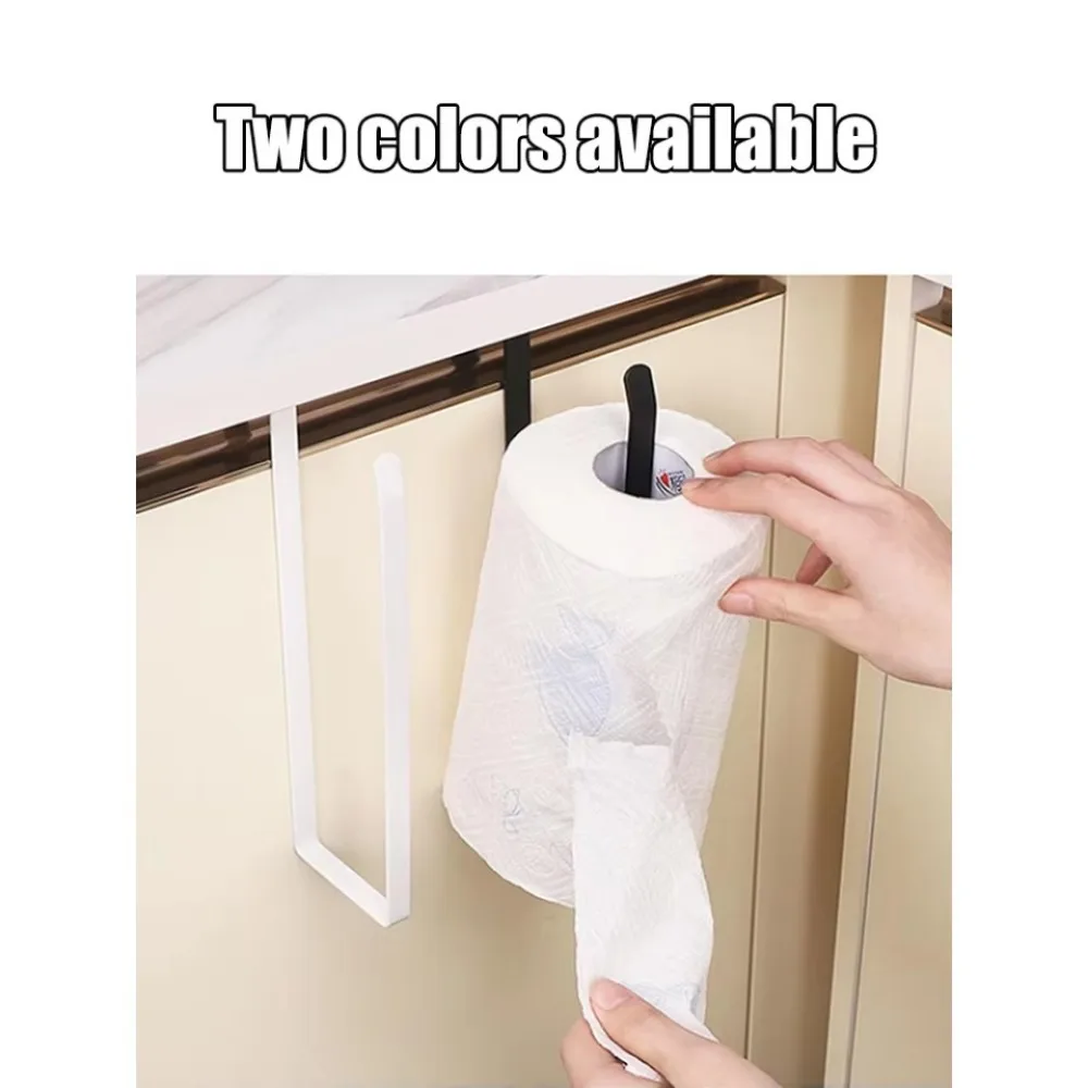 Portasciugamani di carta da cucina sospeso, carta in rotolo, involucro di plastica, portaoggetti per stracci, per cucina, armadi, portaoggetti per bagno