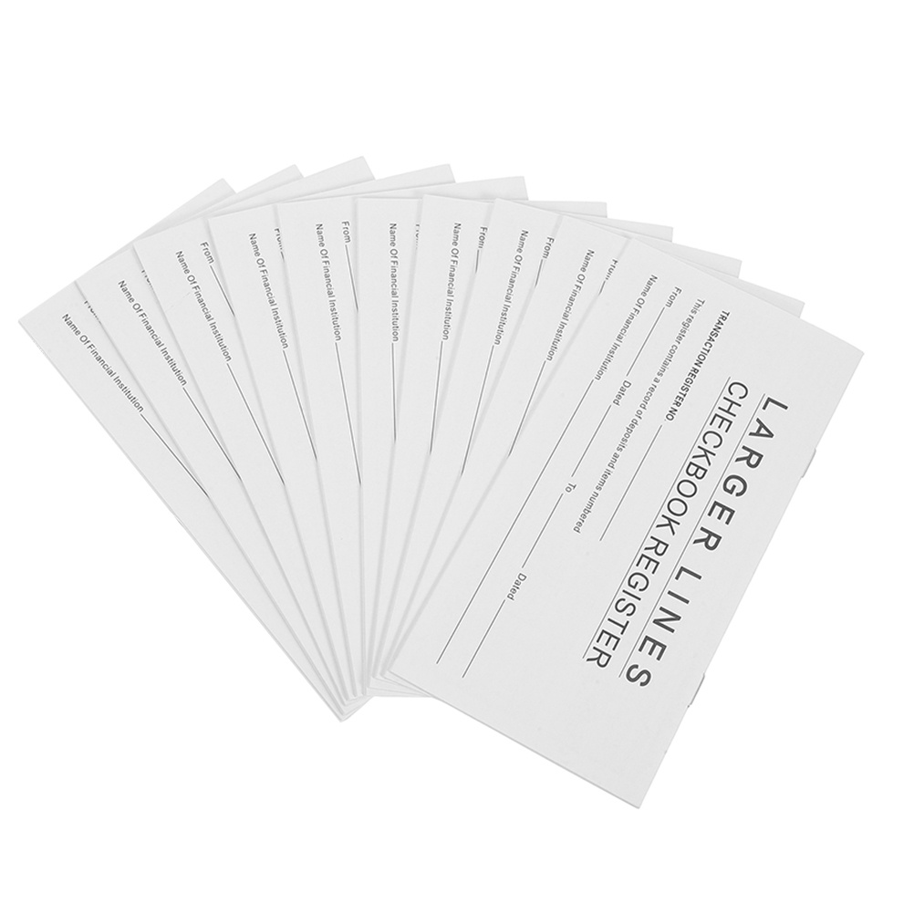 10 Stück leeres Scheckheft-Register, persönliches Budget-Werkzeug, tragbares Finanzmanagement, Ausgabenverfolgung, Währung, Rekordbuch