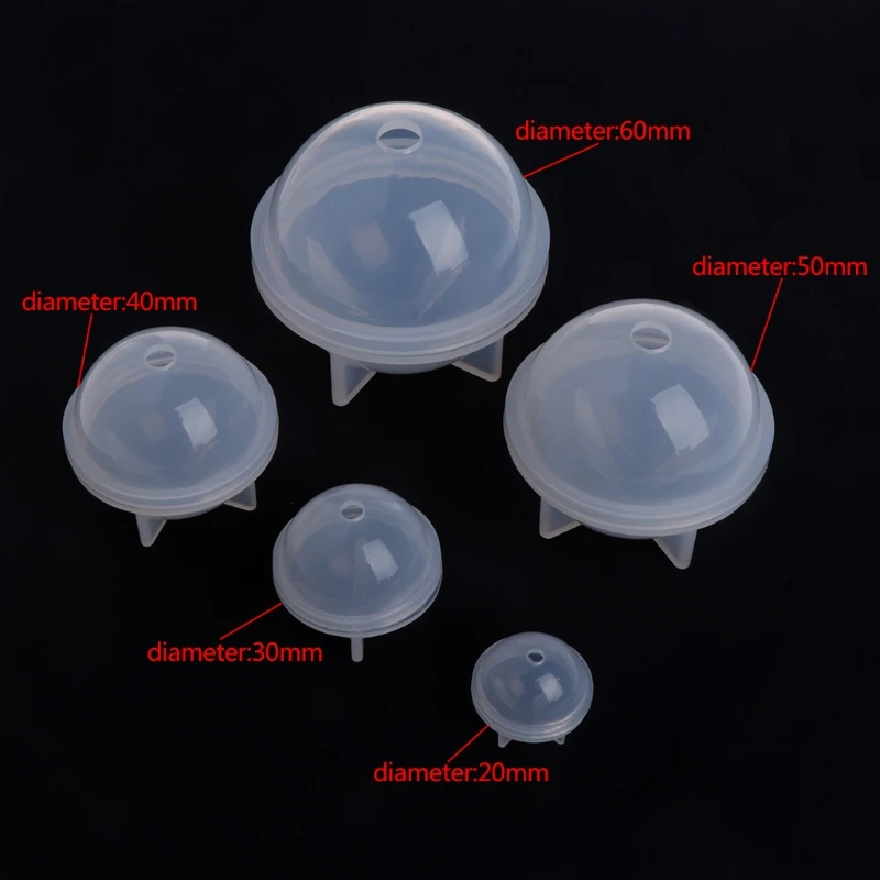 Molde de resina de silicona esférico, Bola de epoxi, para fabricación de joyas, fabricación de baño, DIY, collar, joyería