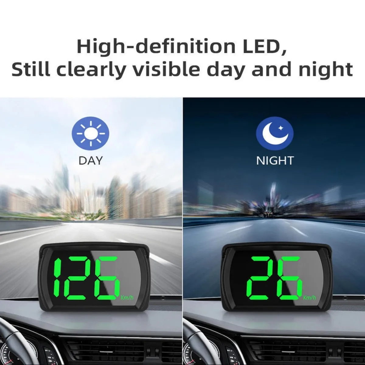Universele Digitale GPS Snelheidsmeter Dual Chips KMH MPH Herinnering Meter HD LCD Display Plug en Play Groot Lettertype voor Alle Voertuigen PH043