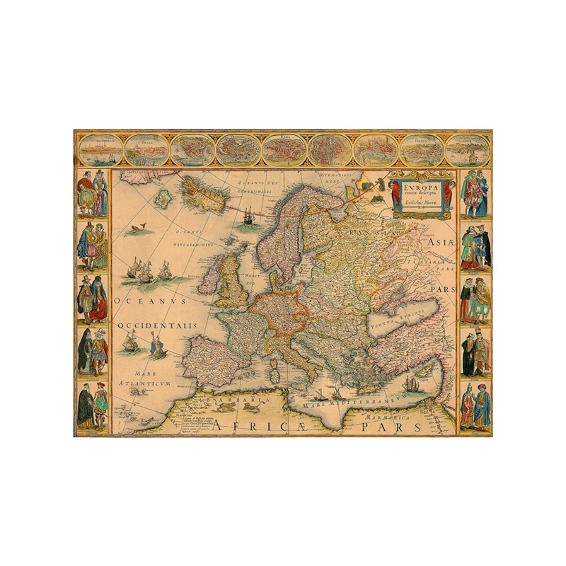 59*42Cm Retro Bản Đồ Không Dệt Vải Canvas Tranh Nghệ Thuật Treo Tường Hình Vintage Áp Phích Và In Hình Phòng Khách trang Trí Nhà Đồ Dùng Học Tập
