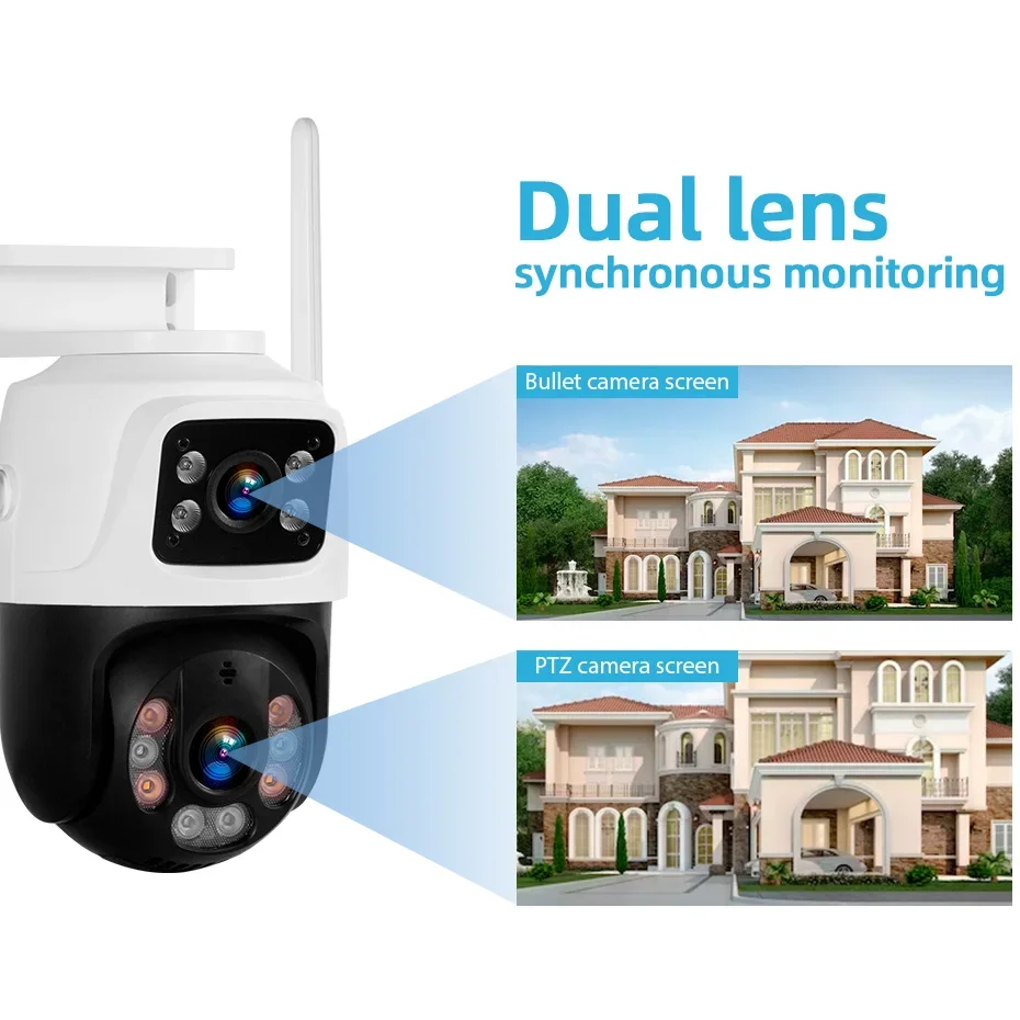KERUI 6MP Full HD 8CH inalámbrico NVR seguridad WIFI IP sistema de cámara de doble lente Kit vigilancia en exterior CCTV Audio Video grabadora