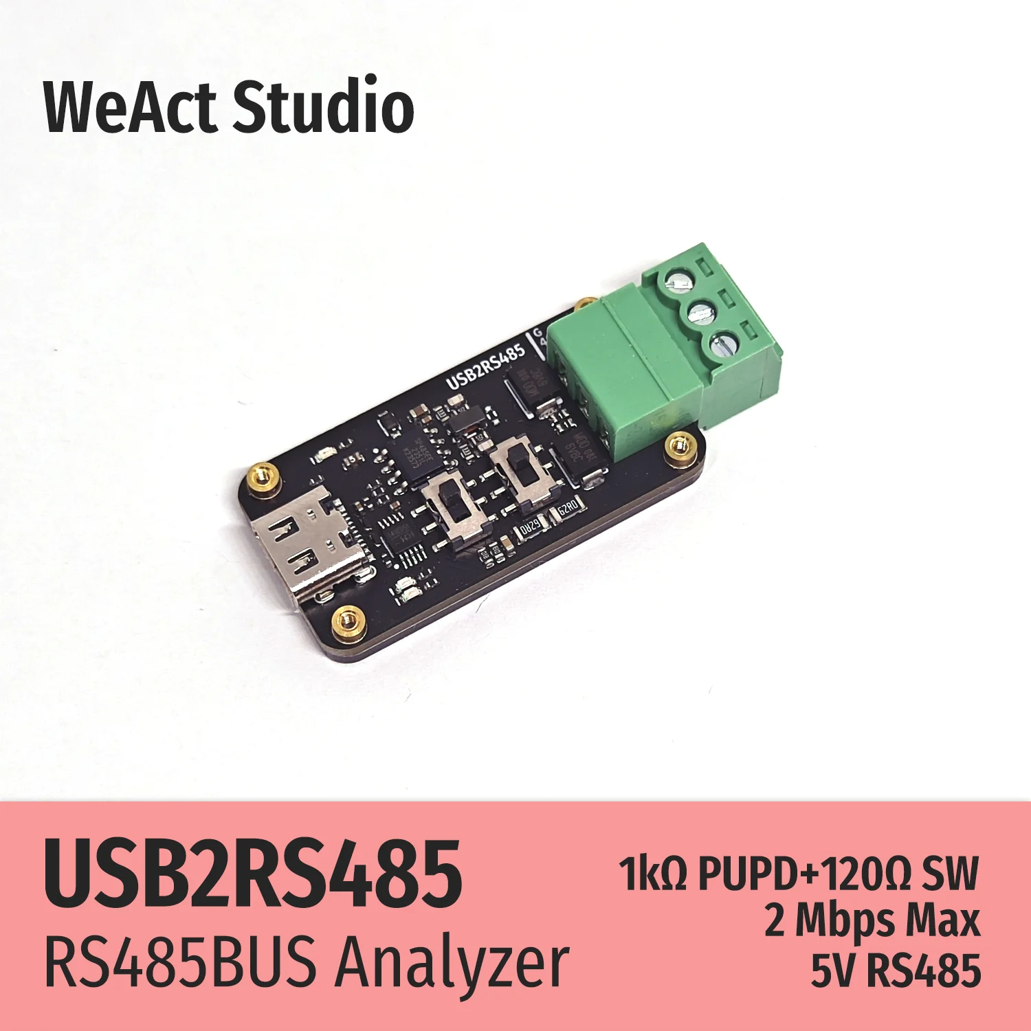 WeAct USB To RS485 485 Converter Module RS485BUS Analyzer 1KΩ 120Ω Switch High Reliability Industrial