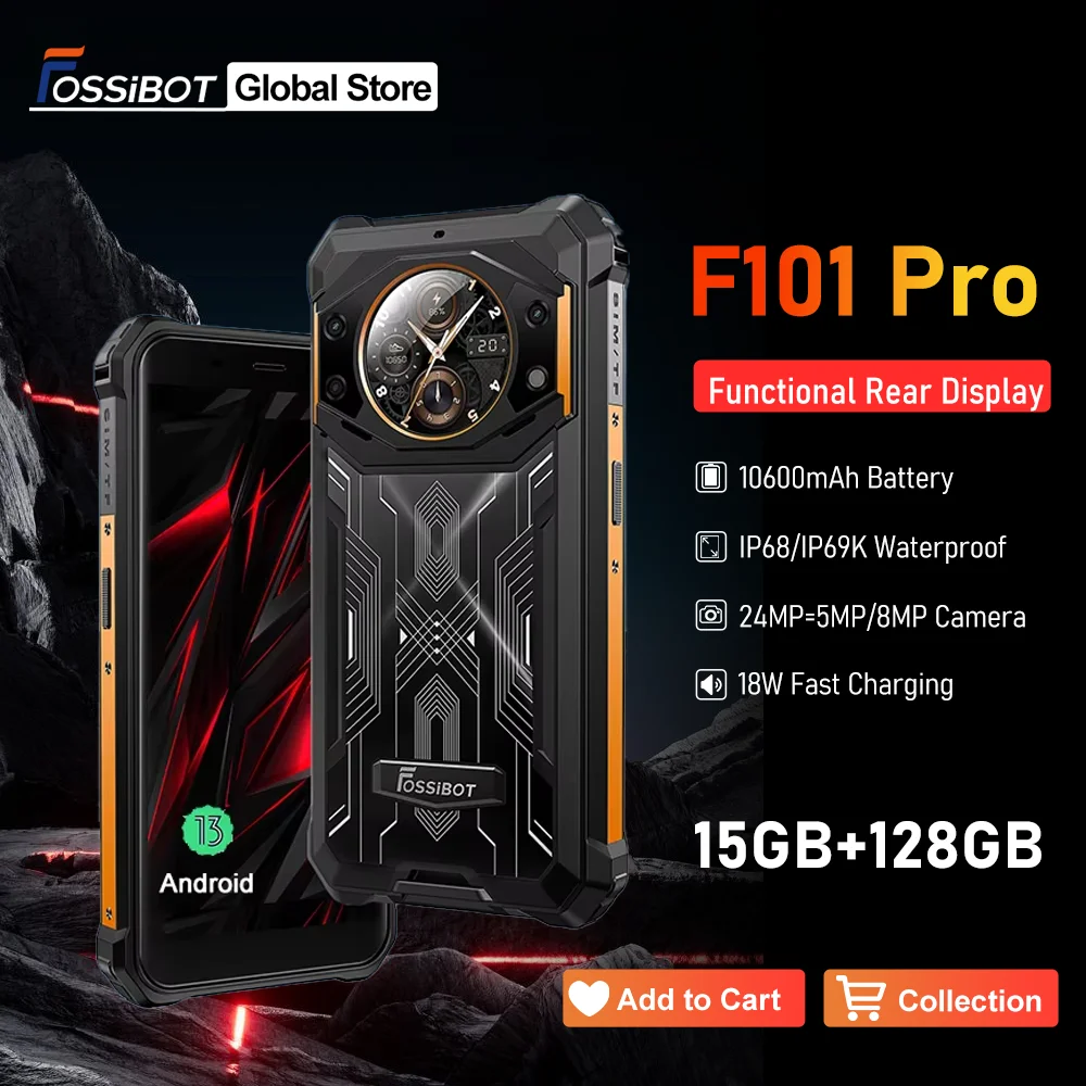 FOSSiBOT F101 PRO 8 GB 128 GB Smartphone 10600 mAh 18 W Schnellladung Mobiltelefon 24 MP 5,45 Zoll HD+ Display Android 13 OS Mobiltelefon