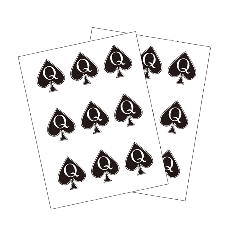 Q of Spades Tattoos Wasserdicht Temporäre Tattoo Aufkleber Tatouage Stich Fake Tattoo Body Art Flash Tattoo Henna Tatoo Männer
