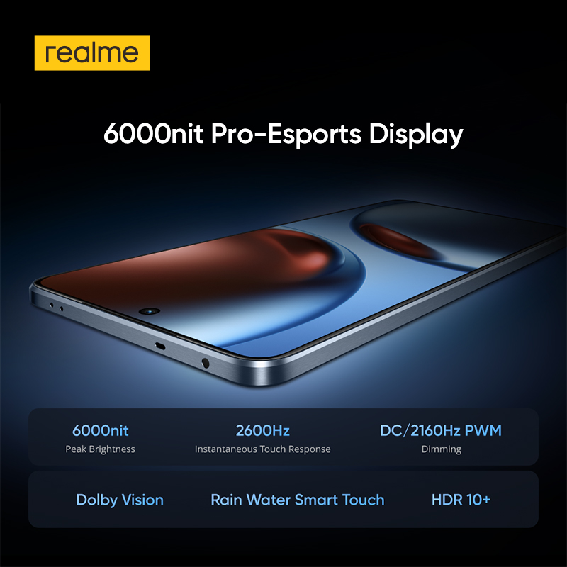 Глобальная версия Realme GT 7 5G AI Смартфон MTK Размер 9400e 6000 нит Pro-Esports Дисплей 7000 мАч Аккумулятор 120 Вт Ultra Charge