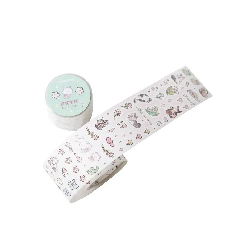 Cute Little Material Handbook Mobile Phone Back Card Collage Kitten Series Tape  Washi Tape