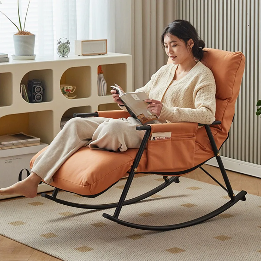 Sedia a dondolo Soggiorno pigro Poltrona reclinabile con 5 regolazioni dell'angolo Sedia staccabile Tecnologia lavabile Panno Divano pigro Comfort reclinabile