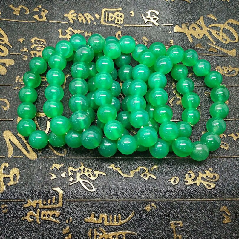 Jade brasil natural alto gelo imperial verde calcedônia ágata pulseira jóias requintadas presente promocional
