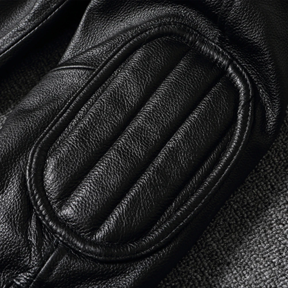 2025 neue Lederjacke Top Schicht 100 % Rindsleder Kleidung Herren Stehkragen Motorrad Kleidung Herbst Winter Plus Größe