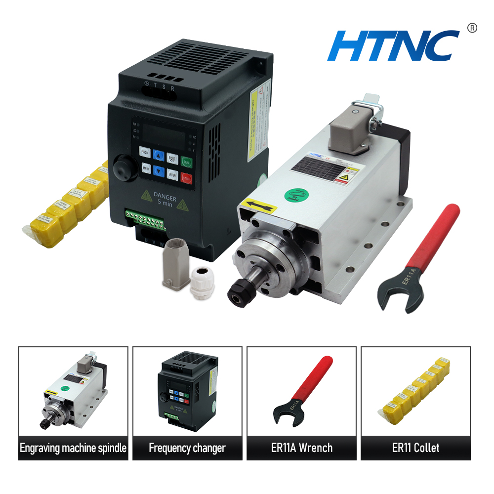 New Arrival 1.5KW CNC Spindle Motor 110v / 220v ER11 Spindle  24000RPM +1500w VFD 50/60hz + ER11A  wrench + 9pcs ER11 Collet