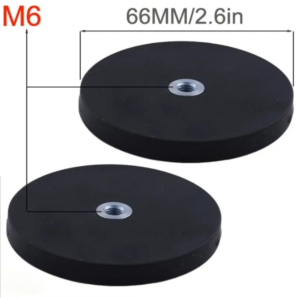 2 peças 43mm/66mm/88mm m4/m6/m8 rosca interna base magnética suporte de montagem braçadeira led suporte de barra de luz de trabalho suv offroad