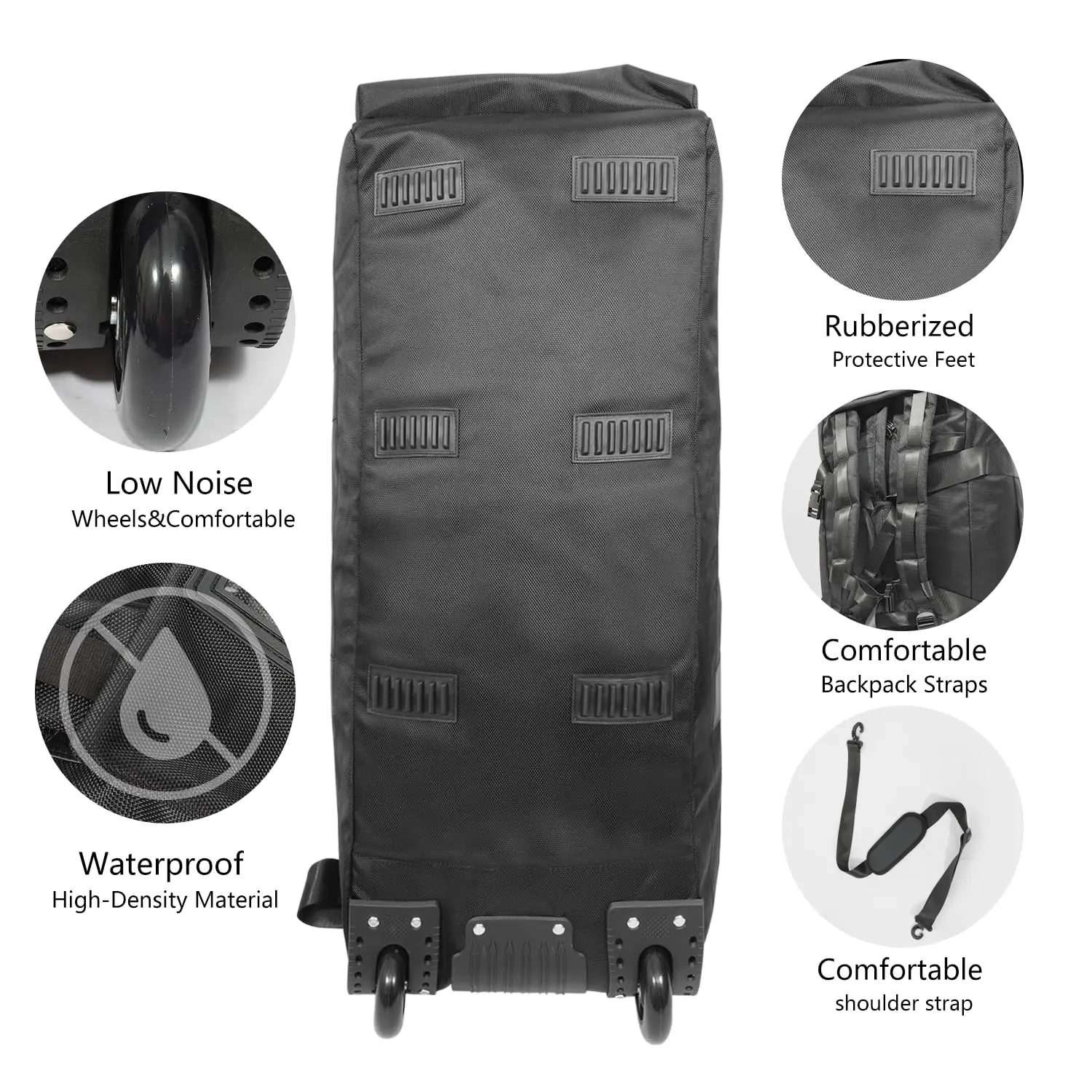 Bolsa de viagem dobrável para 80l, com rodas, 31 ", resistente, dobrável, bagagem com rodas, resistente à água, com alça de ombro