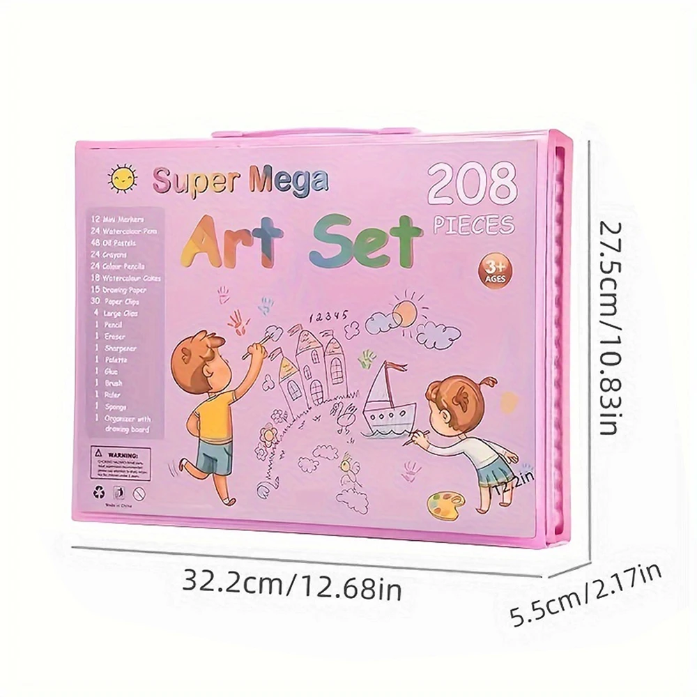 208 ชิ้นชุดปากกาสีน้ําชุดสําหรับภาพวาดรวมทั้งสีสุ่มเครื่องมืออุปกรณ์ศิลปะสําหรับ Sketching ศิลปะของขวัญ