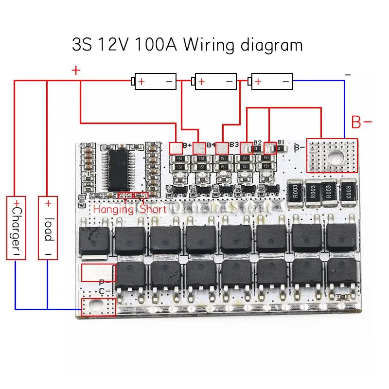 3S/4/4S/5S BMS 12V 16.8V 21V 3.7V 100A Li-ion Lmo ternary Lithium Pin Bảo Vệ Mạch Li-Polymer Cân Bằng Sạc