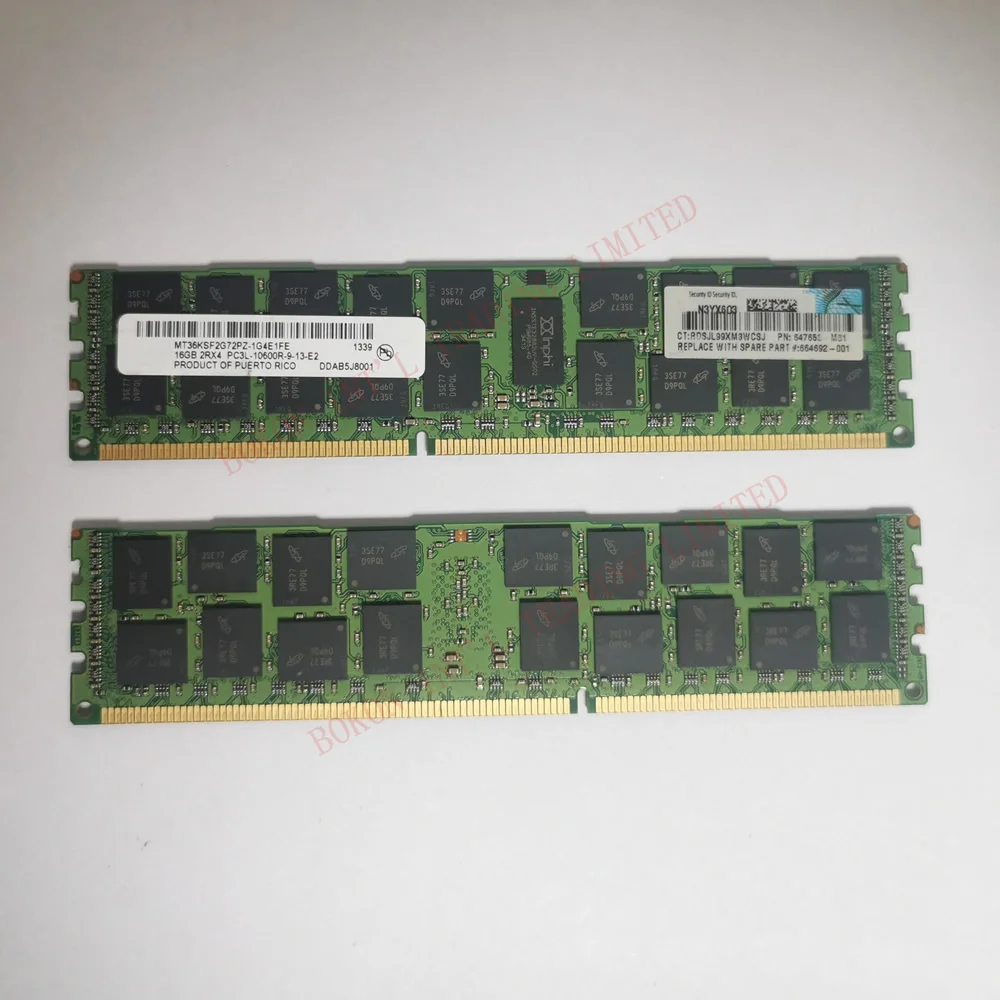 Memoria de servidor de frecuencia equivalente, 16GB, 2RX4, DDR3, 1333, DDR, MT36KSF2G72PZ, 1G4E1FE, PC3L-10600R-9-13-E2 de RAM, PC, DDR3, 10600, 16G