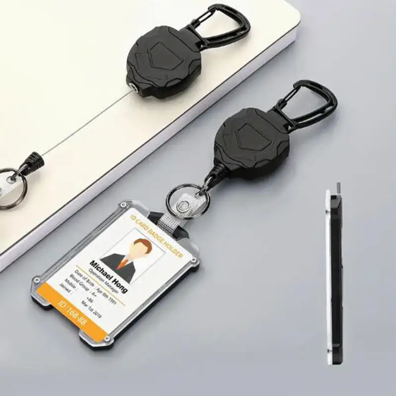 Clip per bobina per badge Custodia per carta di credito Custodia per carta bus Porta badge retrattile Clip per badge Porta ID resistente