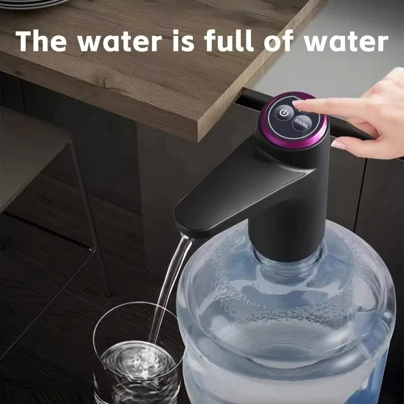 Prensa de agua automática, bomba de agua eléctrica de barril para el hogar, bomba de agua Mineral recargable por USB, dispensador de agua portátil