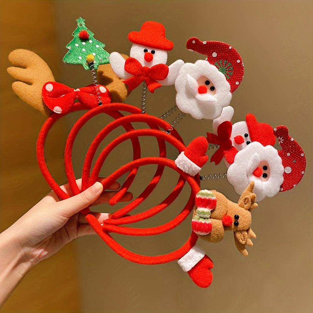 クリスマスプレゼントとして女の子にぴったりのスイートクリスマスアクセサリーヘッドバンド5個。
