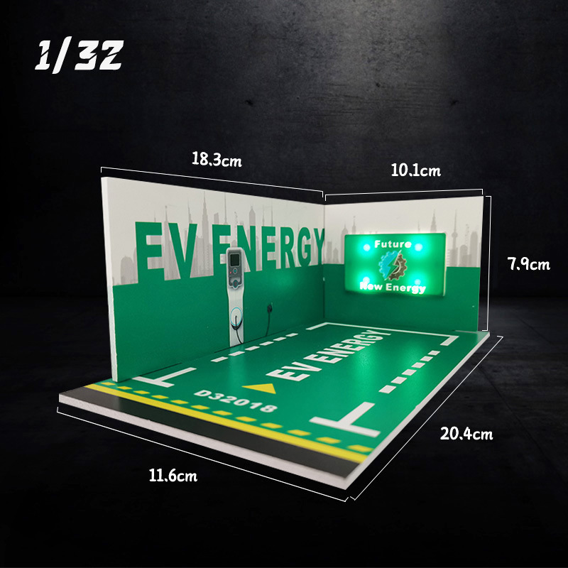 ジオラマ 1/32 車のガレージ駐車場モデル LED 照明 PVC ガレージ DIY シーンダイキャストカーモデル子供のためのクリスマスプレゼント