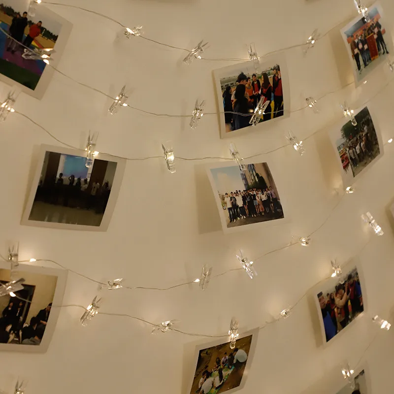 LED ストリングライト 2 メートル/5 メートル/10 メートルフォトクリップフェアリーライト屋外 USB 駆動ガーランドクリスマスツリー装飾結婚式の装飾