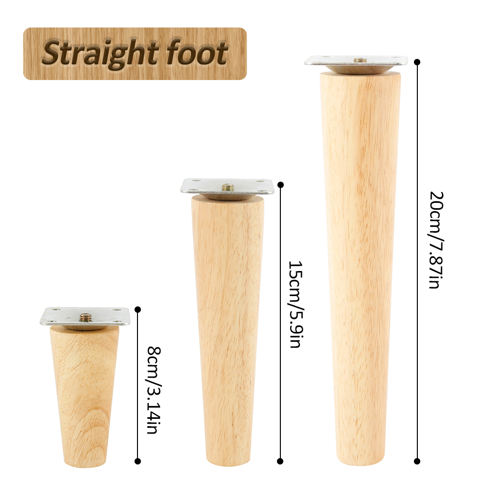 4Pcs Furniture Legs Solid Wood Sofa Table TV Cabinet Support Stabilize Feet Non-slip Tea table Wardrobe Oblique/Straight
