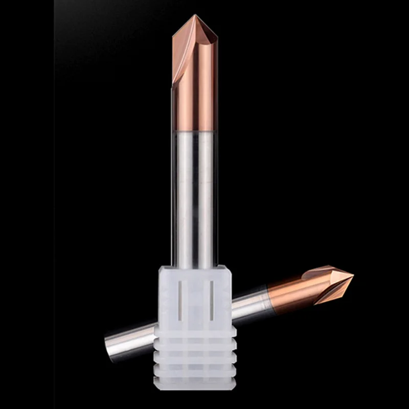 KaKarot Chamfer Carbide Milling Cutter Deburring Edges V Grove Router 90 Degree 3Flutes Tungsten Solid Carbide chamfering mill