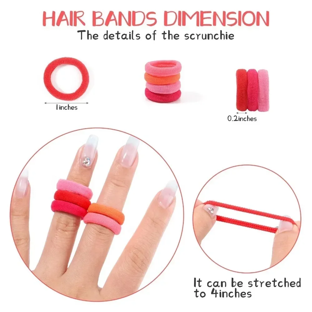 Lovekiki 50 pçs elásticos faixas de cabelo meninas acessórios para o cabelo mini colorido náilon bandana crianças rabo de cavalo titular scrunchie ornamentos