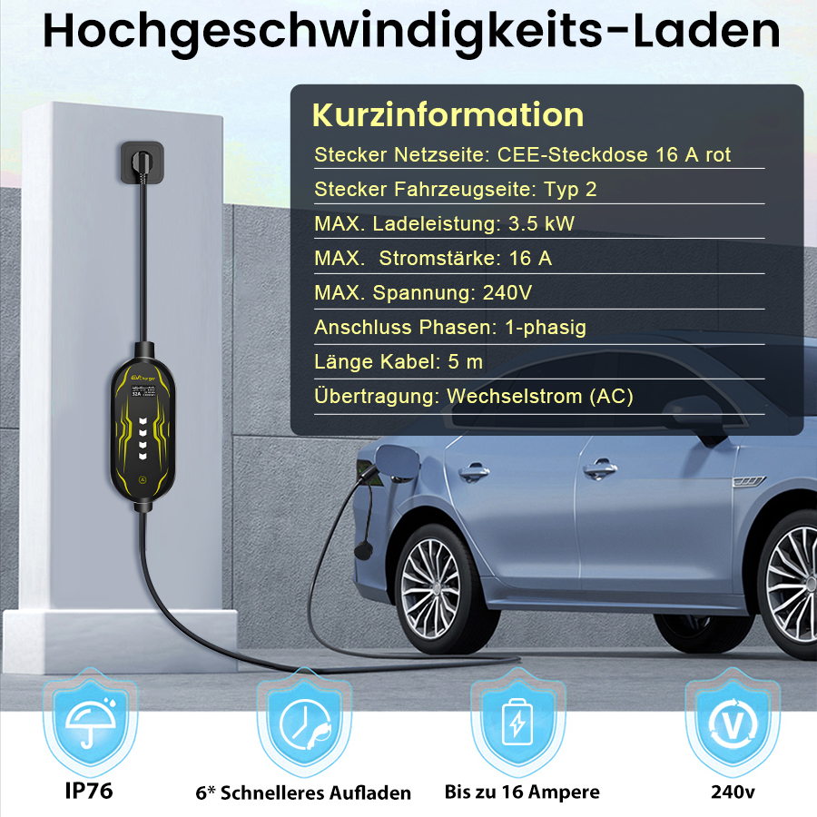 Junsun-enchufe de carga rápida para tesla, cargador ev con control por aplicación, wallbox IP65, 1 fase, 7kW, 32A, 3,5 kW, 16A, tipo 2 cargador coche dispositivos eléctricos de coche tipo 2 cargador cable carga coche