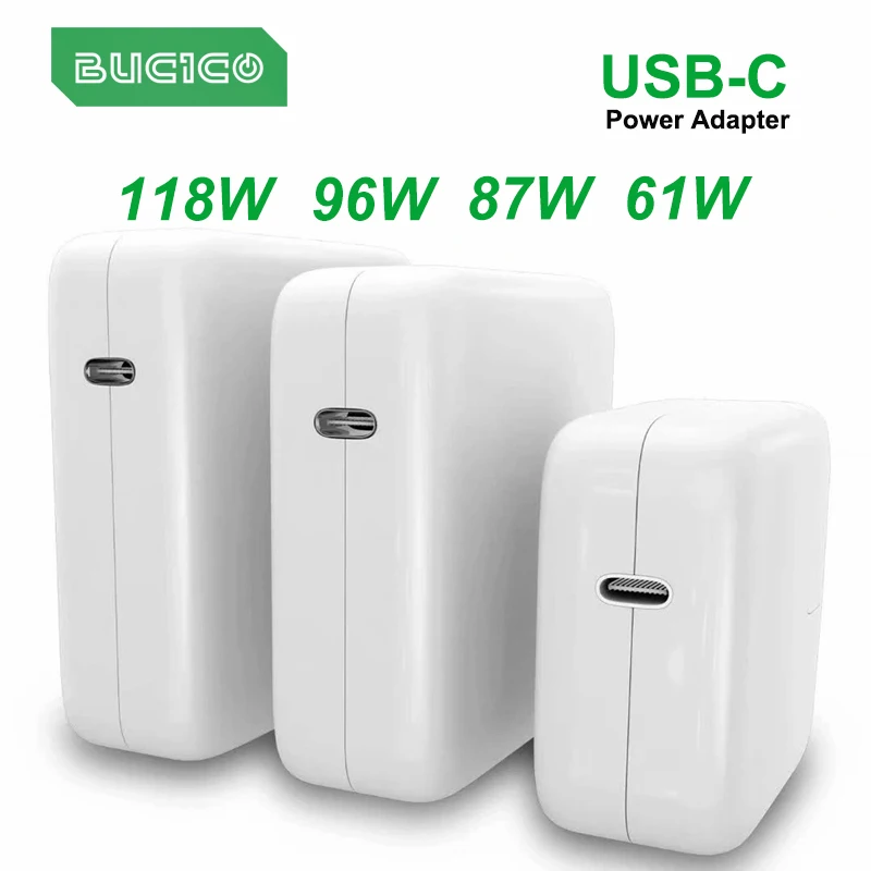 118W 61W 87W 96W USB-C adaptador de corriente para ordenador portátil tipo C PD cargador para Macbook 13 15 pulgadas A1706 A1707 A1708 A1534 A1719 A214 iPad Pro