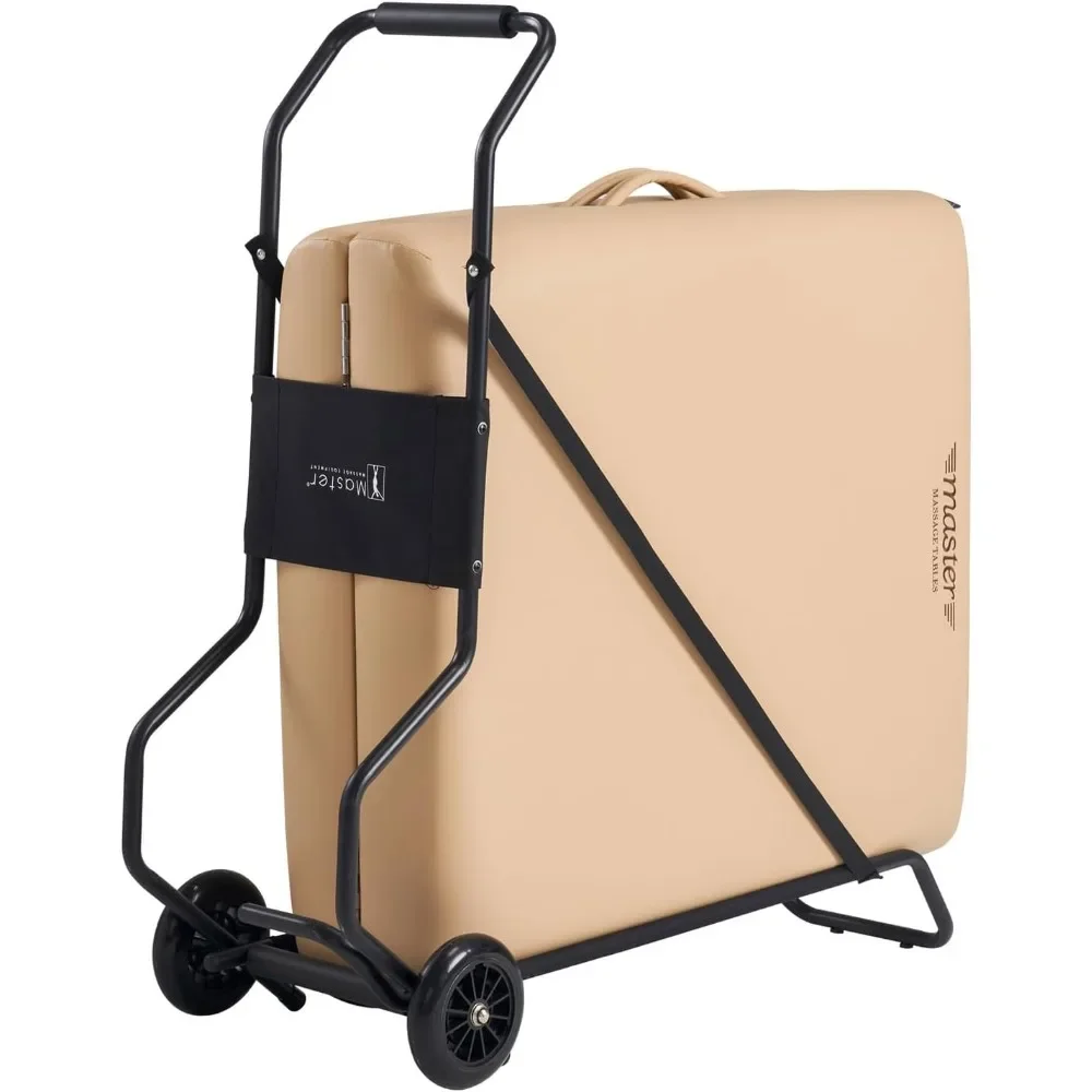 Table Traveler Cart, Portable Foldable Salon Spa Beauty Bed Carrier Trolley for Professional Massage Therapist with Wheels Up