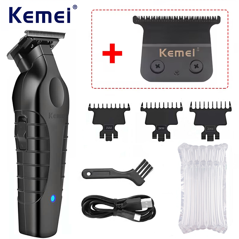 Kemei 2299 Kapper Draadloze Tondeuse 0mm Zero Gapped Carving Clipper Detailer Professionele Elektrische Afwerking Snijmachine