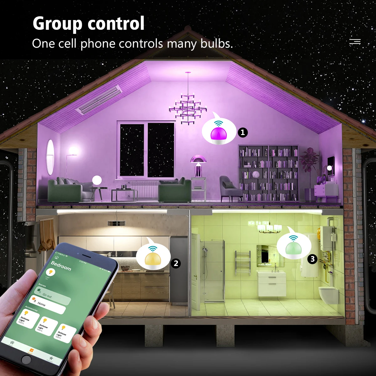 Bombilla LED inteligente con Wifi Homekit con certificación MFI, lámpara inteligente E27, bombilla LED regulable multicolor, Control Siri para Alexa y Google Home