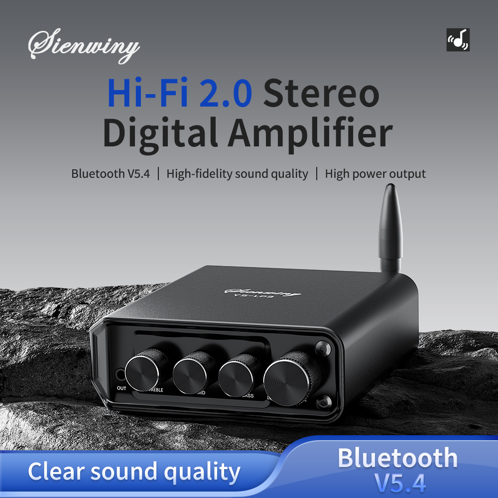 Hi-Fi-Verstärker YS-LP3 mit Bluetooth/AUX/USB-Eingängen 50 W + 50 W Ausgang 280 mV Empfindlichkeit TPA3116 Chip 2.0-Kanal-Stereo
