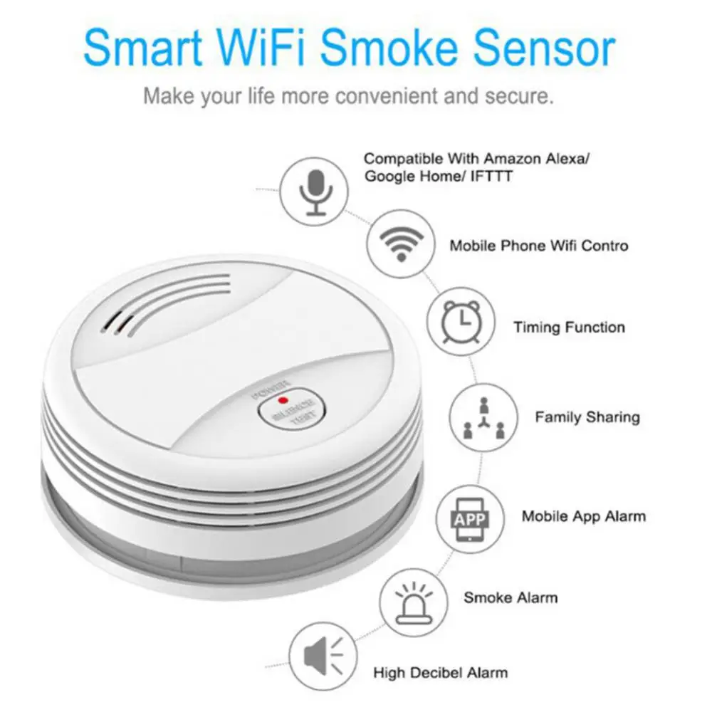 독립형 센서 누르기 앱 알림 스마트 홈 보안 타이밍 빨간색 Led 플래시 지원 Alexa Home Ifttt 80db