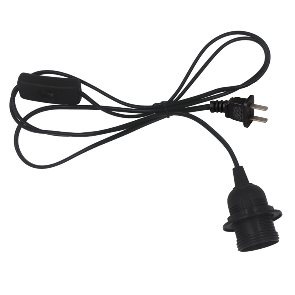 EU UNS Stecker 1,8 m Netzkabel Kabel E27 Volle Zähne Lampe Basis Halter Mit Schalter Draht Für Anhänger Led glühbirne lampe Zubehör