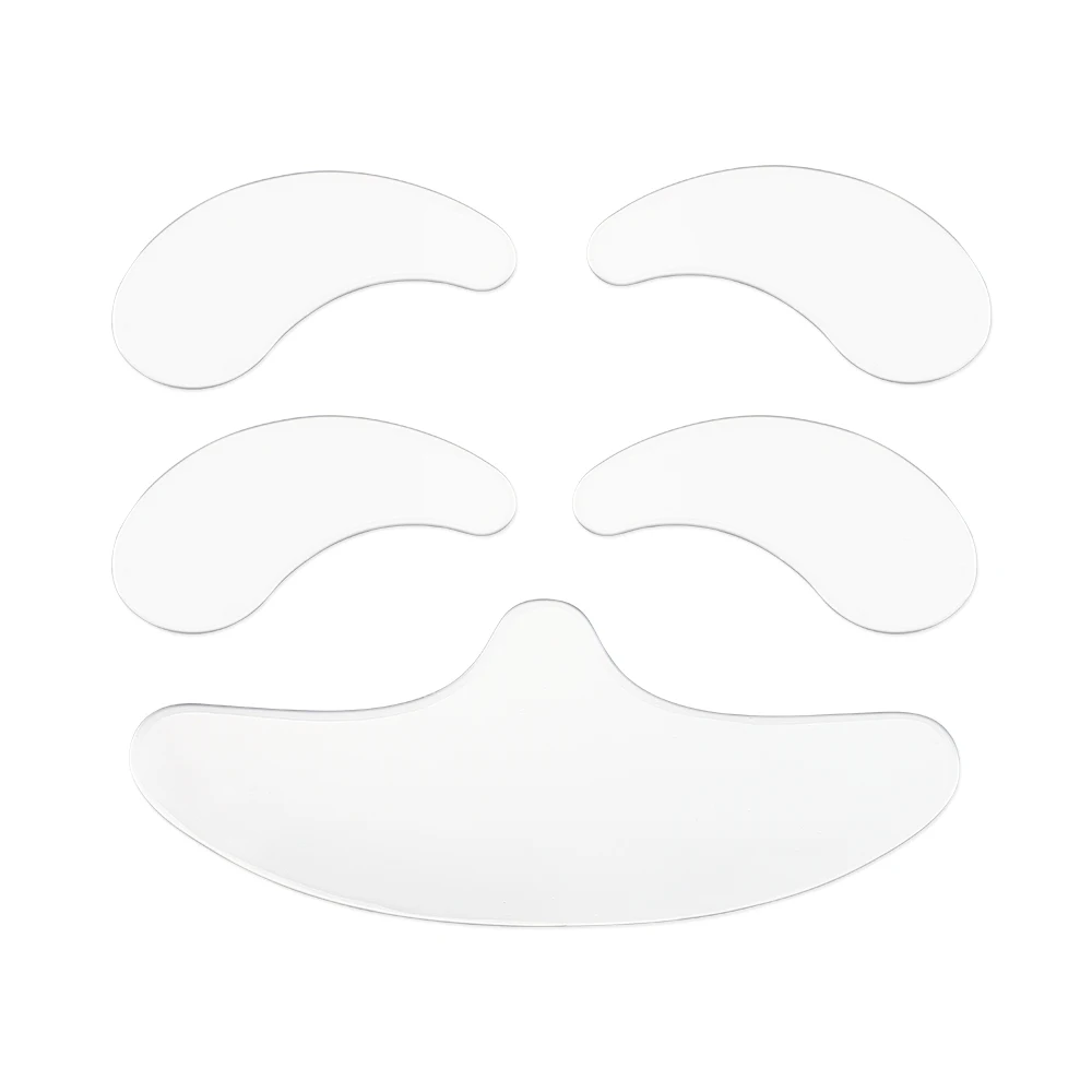 Parches de silicona reutilizables, almohadillas antigrietas, pegatina de silicona para eliminación de arrugas, cara, frente, cuello, pegatina para ojos, cuidado de elevación, 5 uds.
