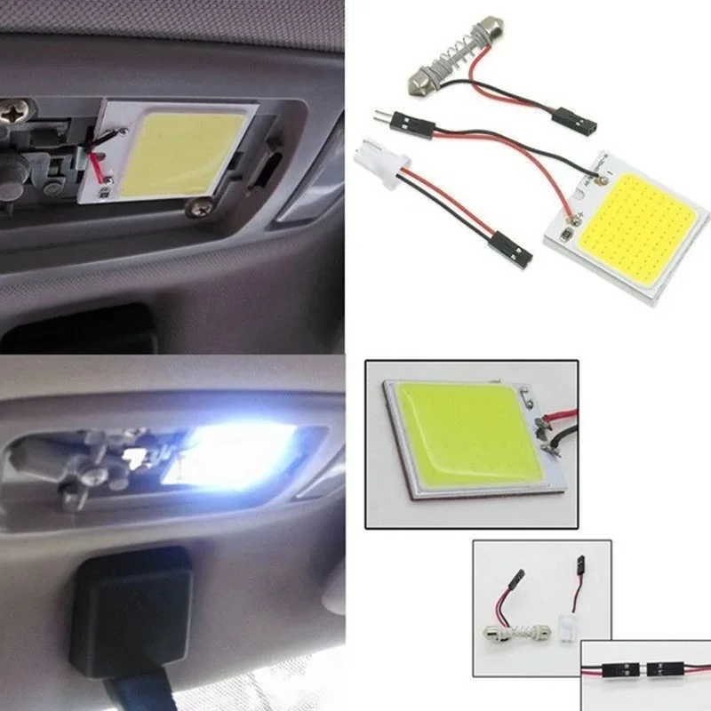 4 PCS อุปกรณ์ตกแต่งภายในรถยนต์ 18/24/48 SMD T10 4W 12V COB ภายในรถแผงไฟ LED หลอดไฟรถโดมรถแผง