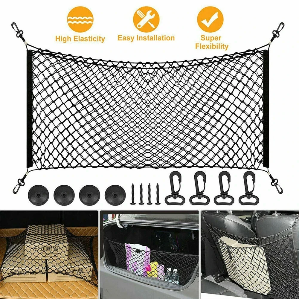 Universele auto kofferbaknet Nylon elastische mesh bagage vrachtopslag pick-up netjes net voor bestelwagen SUV vrachtwagen mesh netwerkzak