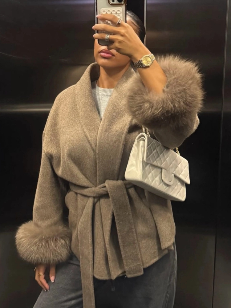 Elegante weiße Revers Flip Taschen Blazer Jacken für Frauen Mode Taille Up Langarm abgeschnitten Mäntel 2024 neue Dame Pendeln Mantel