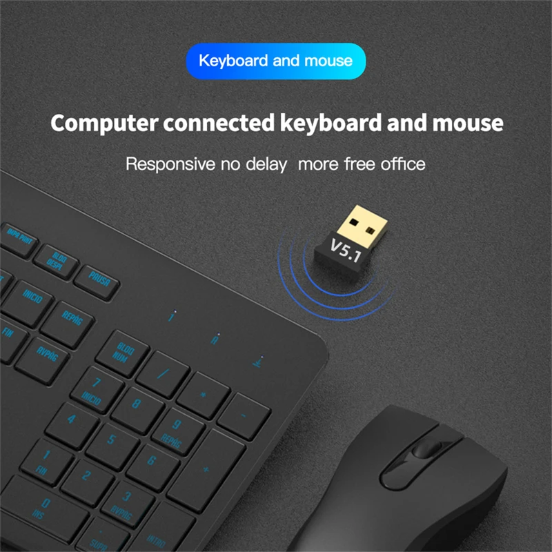 USB Bluetooth 5.3 Adapter Receiver Bluetooth 5.1 Audio Bluetooth Dongle Transmitter Wireless USB Adapter for Computer PC Laptop