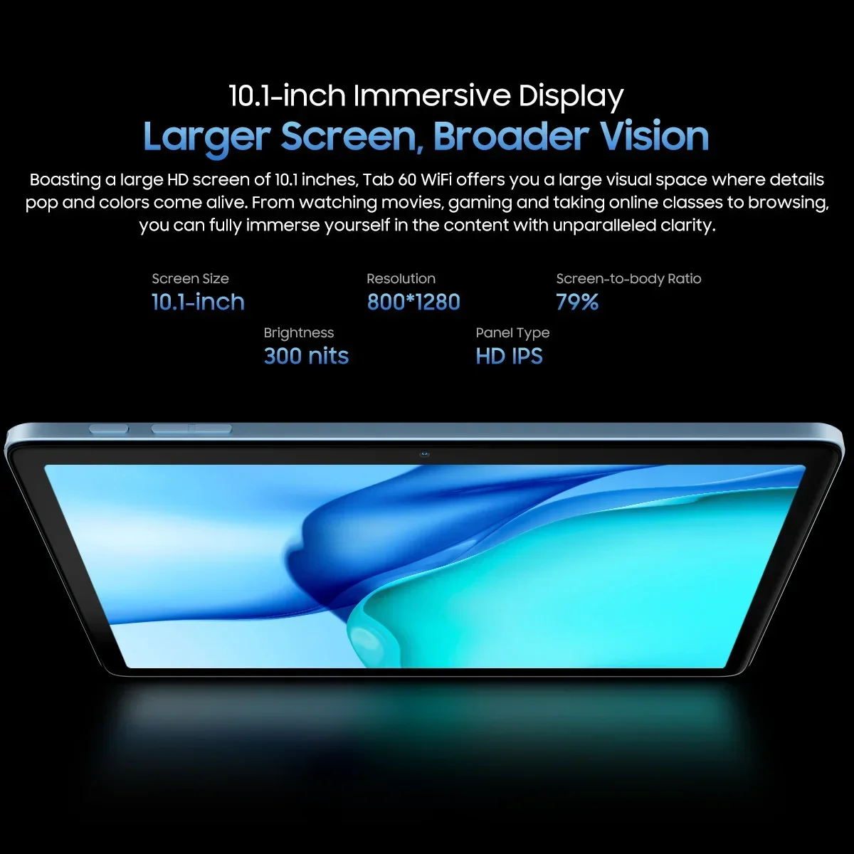 2025 New Blackview Tab 60 WIFI Tablet 10.1Inch IPS Display Widevine L1 Android 14 5100mAh Battery 12GB(4+8Expand) 128GB PC Pad