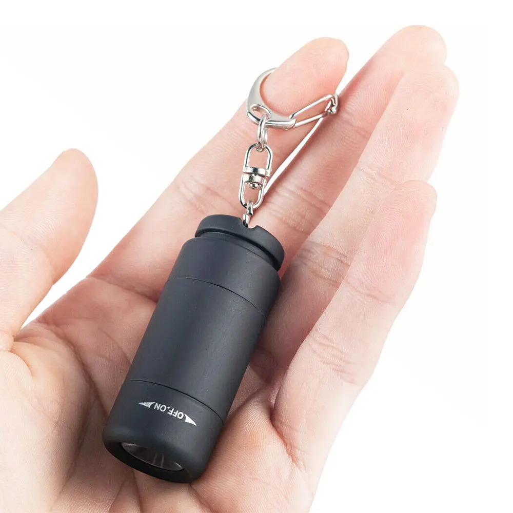 Mini linterna portátil, llavero de bolsillo recargable por USB, linternas impermeables para senderismo al aire libre, Mini lámpara de Camping, linterna