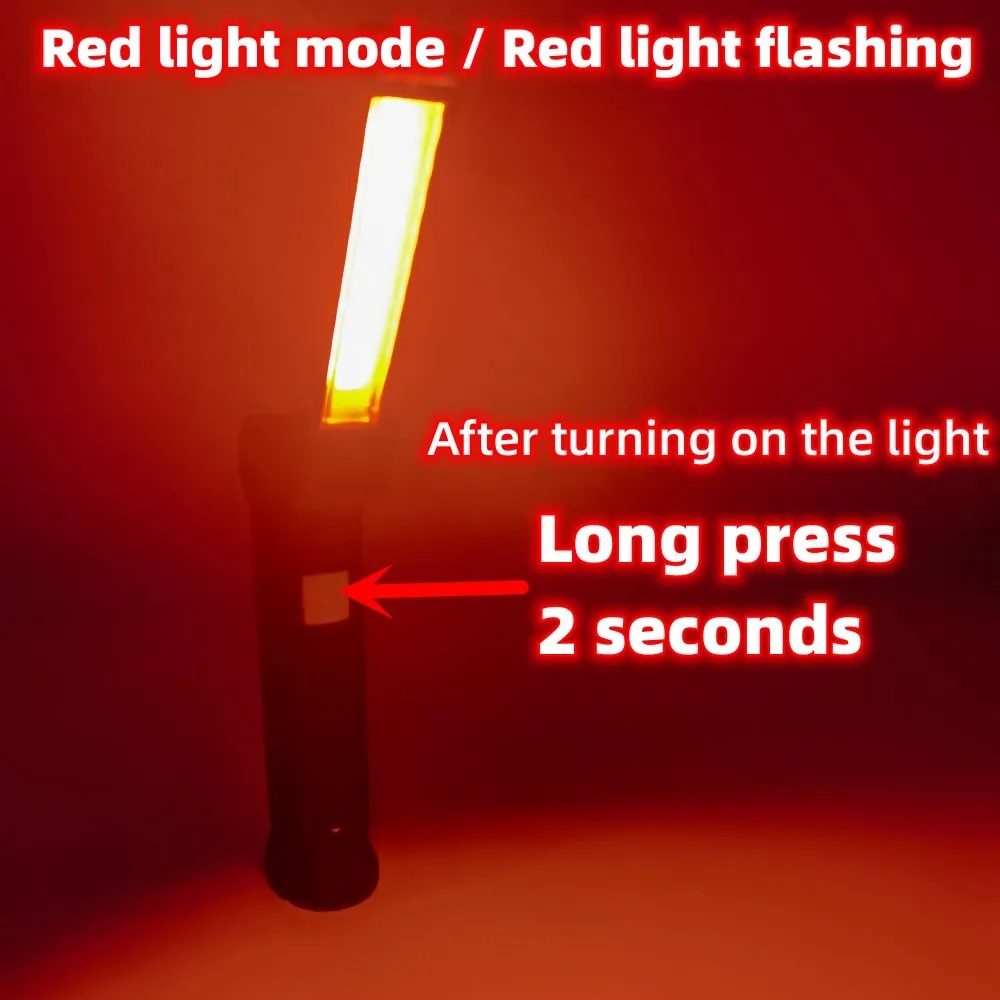 Cob led dobrável lanterna portátil magnética luz de trabalho lanterna usb recarregável reparação emergência acampamento tocha lâmpada com gancho