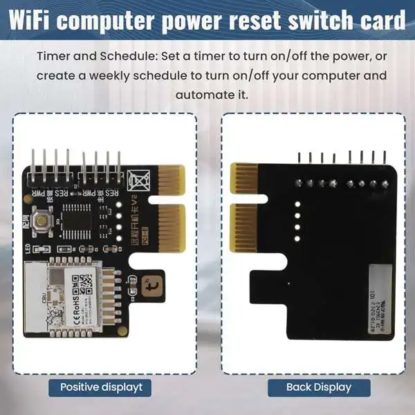 Tuya Wifi Computer Power Reset Switch PCIe Card for PC Destop Computer,APP Remote Control,Support Google Home,MINI Card