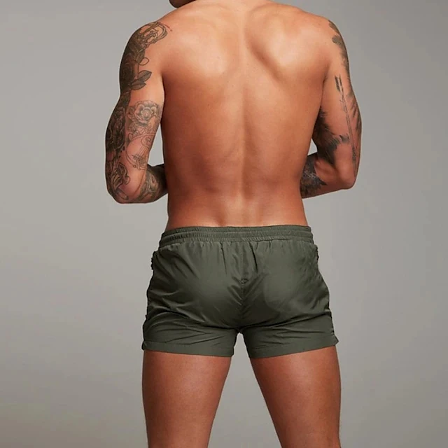 Herren-Badehose mit Reißverschlusstaschen, Netzfutter, Sommer-Strand-Boardshorts, schnell trocknend, zum Schwimmen, Badeanzug, Badebekleidung