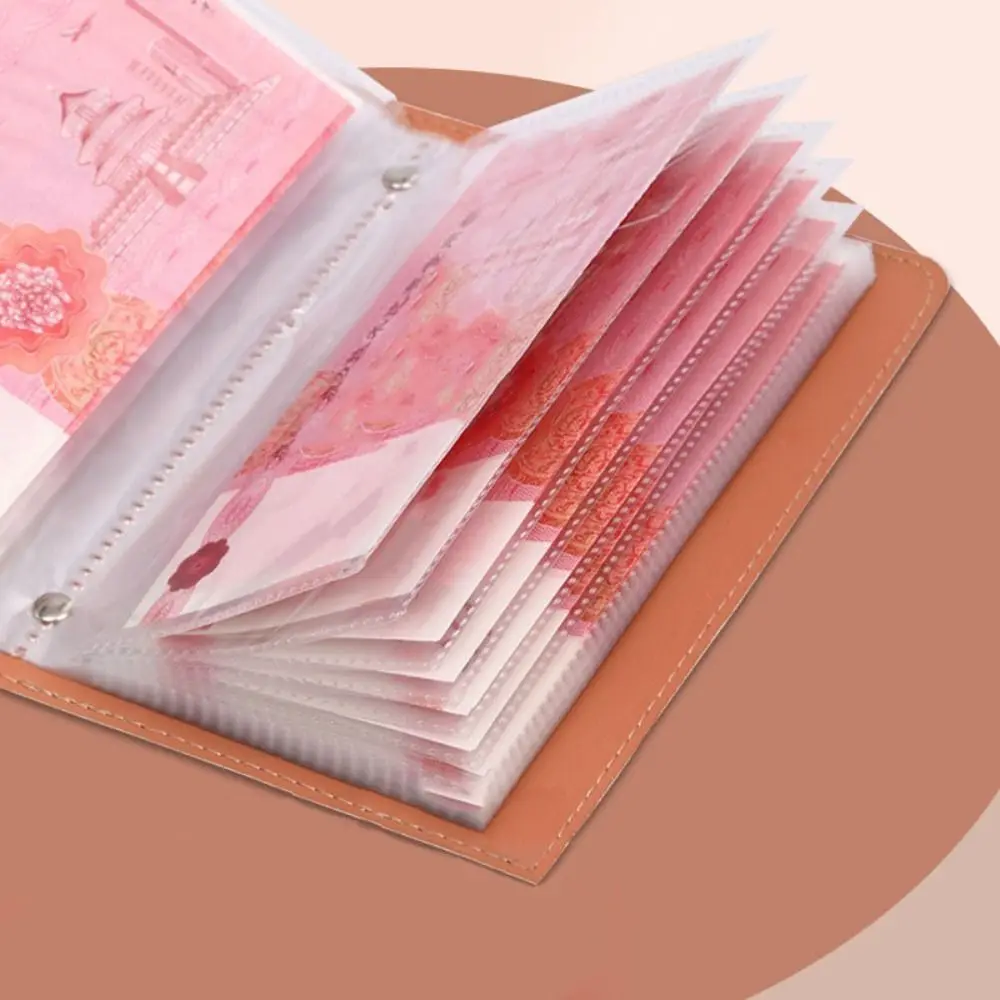 50Sheets Saving Money Binder Bling Shiny PU Leather Envelopes Saving Challenges Refillable Portable Account Book 50 Sheets