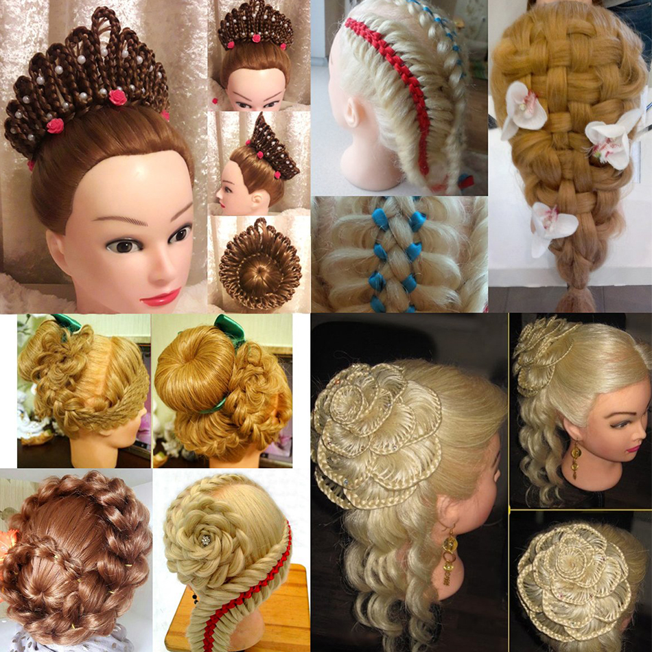 Cabeça de manequim realista com cabelo sintético, versátil beleza formação ajuda, cabeleireiro, maquiagem prática, Heather Stand